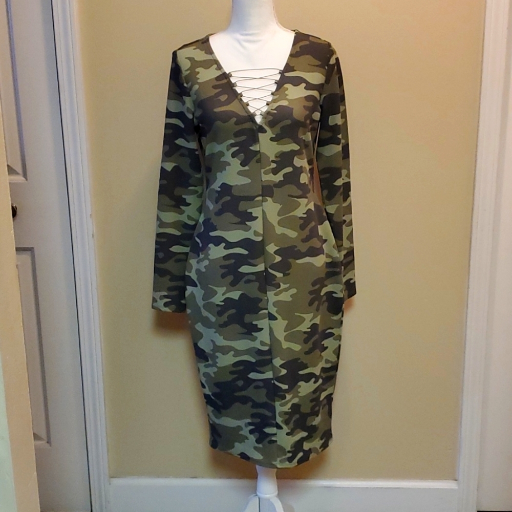 Women's Camouflage Sheath Dress